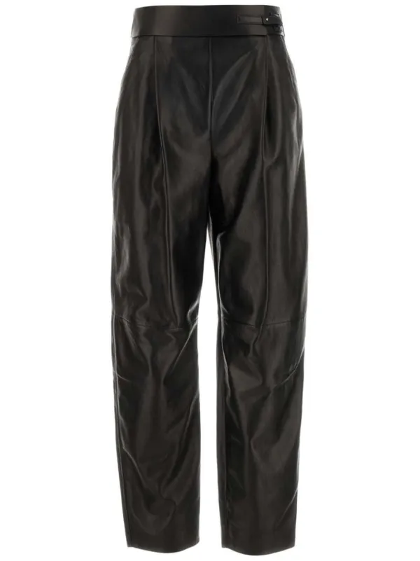 パンツ Giorgio Armani Black Leather Pant GIORGIO ARMANI Black Label Lambskin Leather Pant Size 44 W