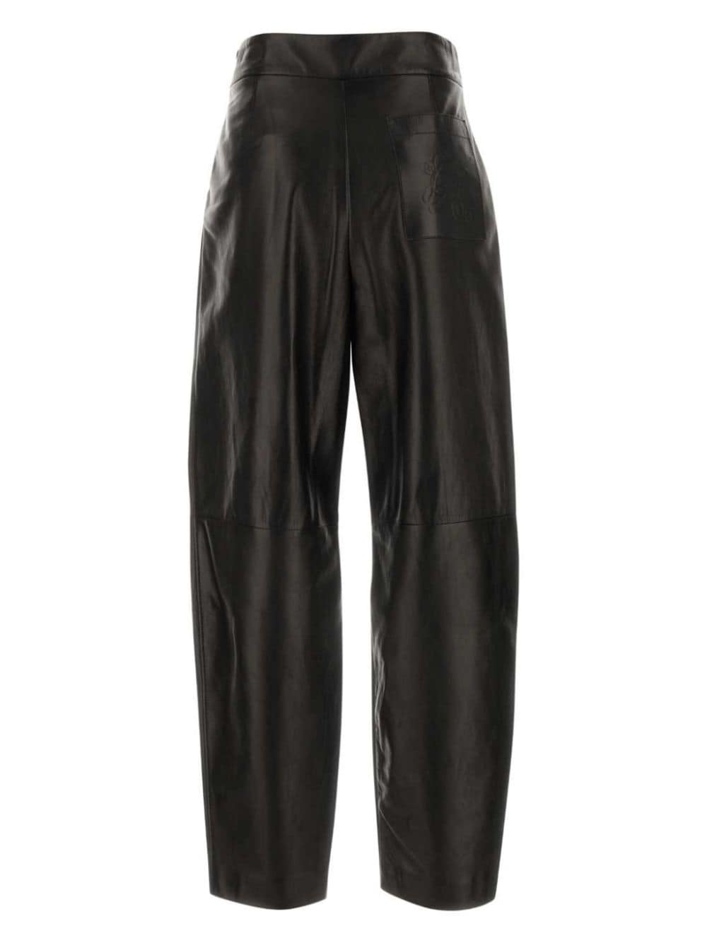 Giorgio Armani leather straight-leg trousers - Zwart