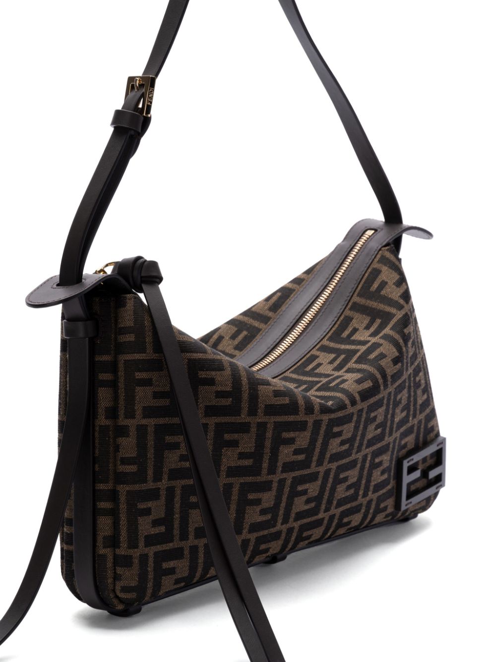 Shop Fendi Medium Simply Shoulder Bag In Braun