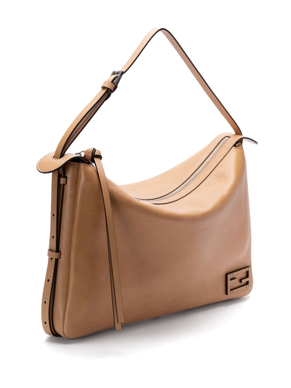 Shop Fendi Large Simply Shoulder Bag In Nude