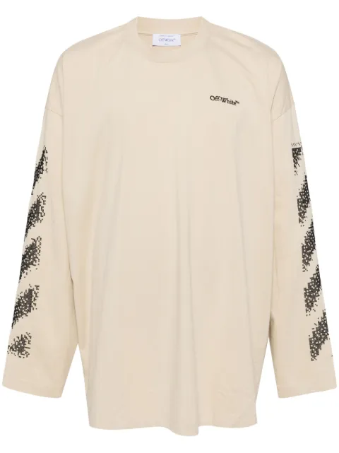 Off-White logo-embroidered long-sleeved T-shirt Men