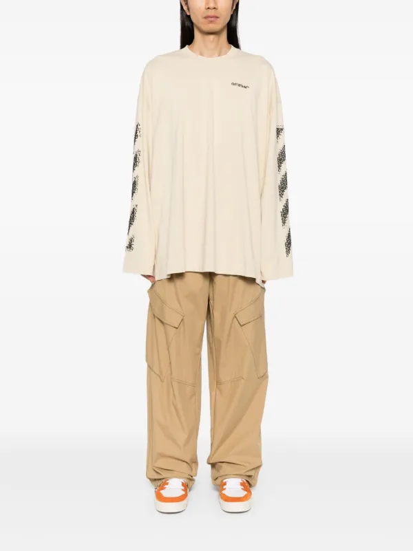 Off-White ロゴ ロングTシャツ | ニュートラル | FARFETCH JP