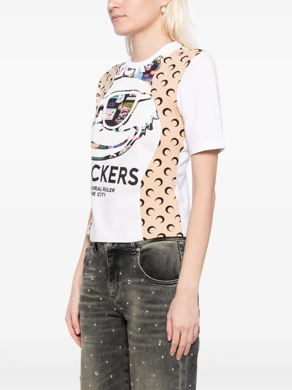 Marine Serre T-shirt met grafische print Wit