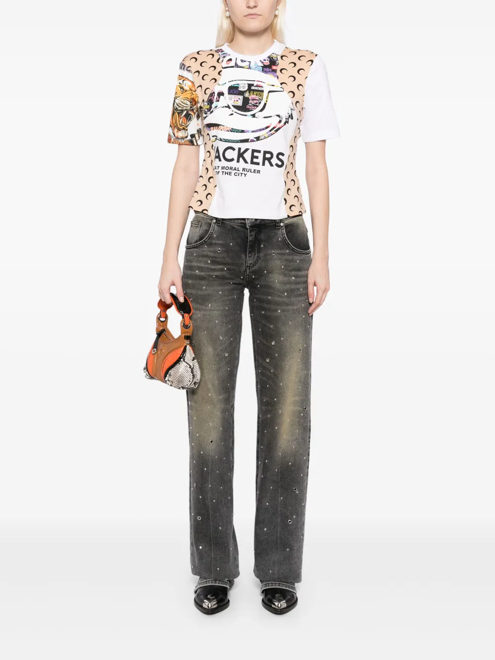 Marine Serre T-shirt met grafische print - Wit
