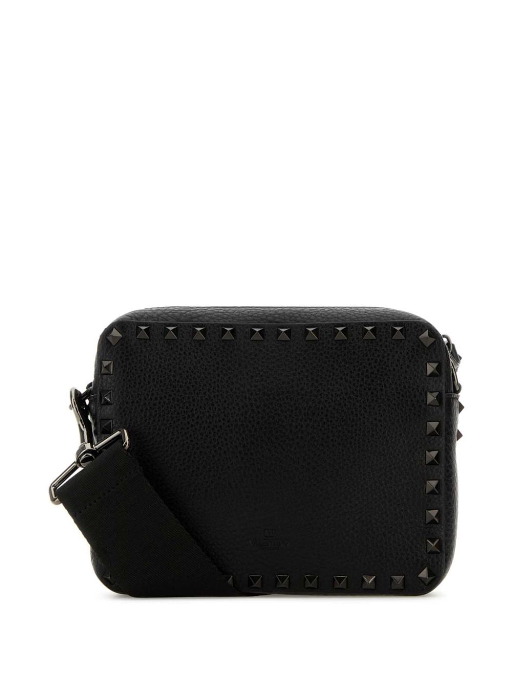 Valentino Garavani Rockstud leather shoulder bag - Zwart