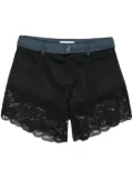 Blumarine lace-trim satin shorts - Black