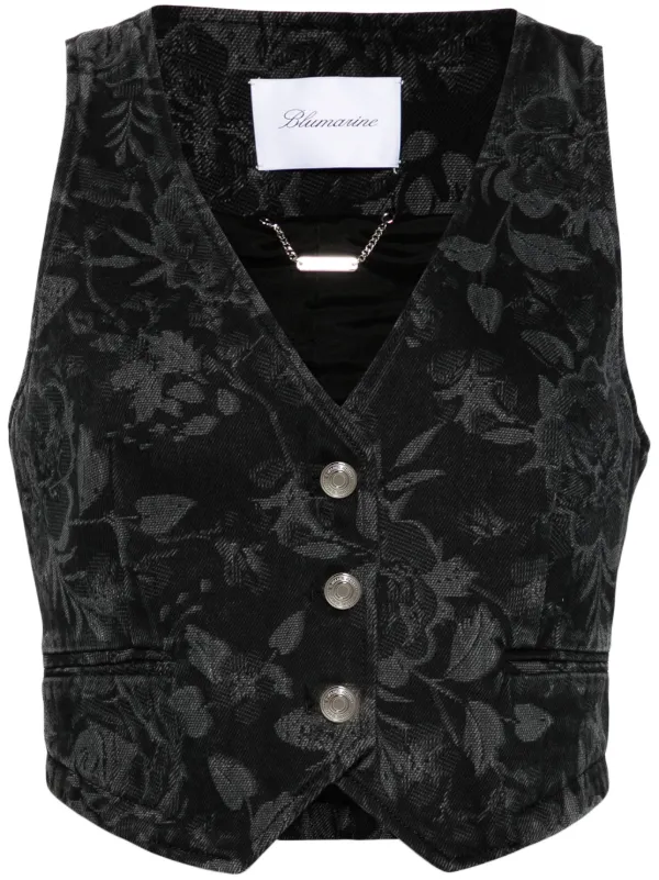 Blumarine floral-pattern Vest Black FARFETCH PH