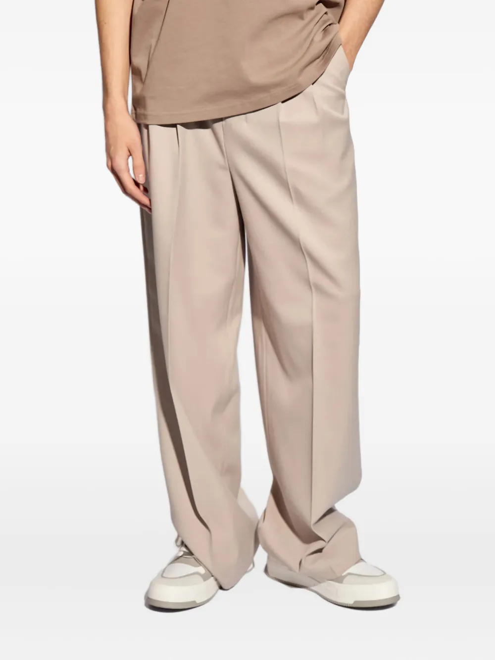 AMI Paris pleated trousers - Beige