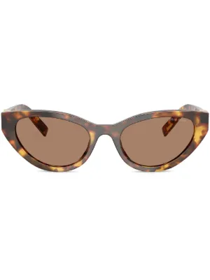 Miu Miu Eyewear トータスシェル サングラス | グリーン | FARFETCH JP