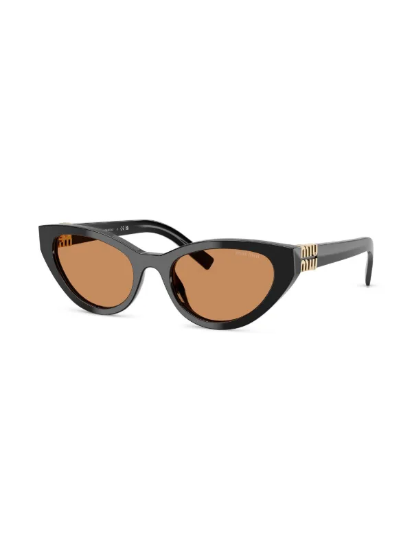 Miu Miu Eyewear geometric-frame Sunglasses | Black | FARFETCH BN display picture 1