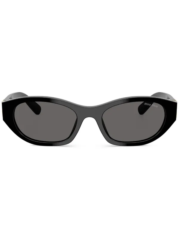 Miu Miu Regard Black Sunglasses With Green Lenses | MU 11ZS