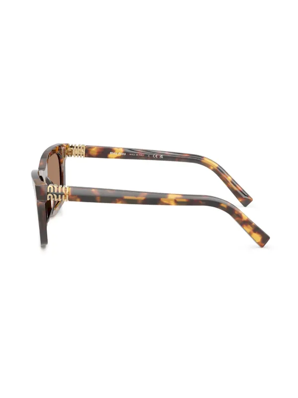 Miu Miu Eyewear スクエアフレーム サングラス | ブラウン | FARFETCH JP