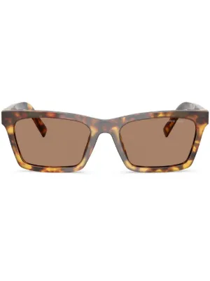 Miu Miu Eyewear ロゴ サングラス | ブラウン | FARFETCH JP