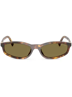 Miu Miu Eyewear Tortoiseshell cat-eye Sunglasses | Green | FARFETCH
