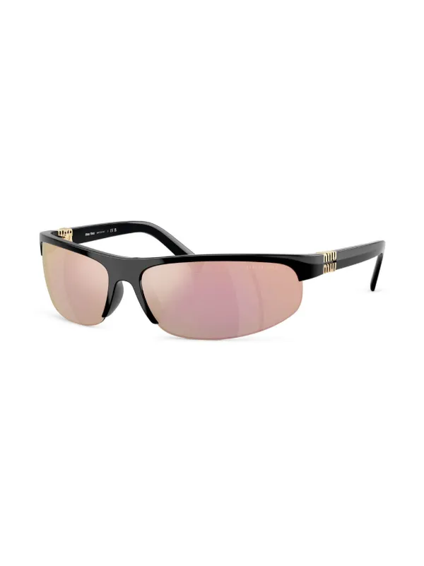 Miu Miu ブラック オーバーサイズ サングラス Miu Miu Eyewear オーバーサイズフレーム サングラス | パープル