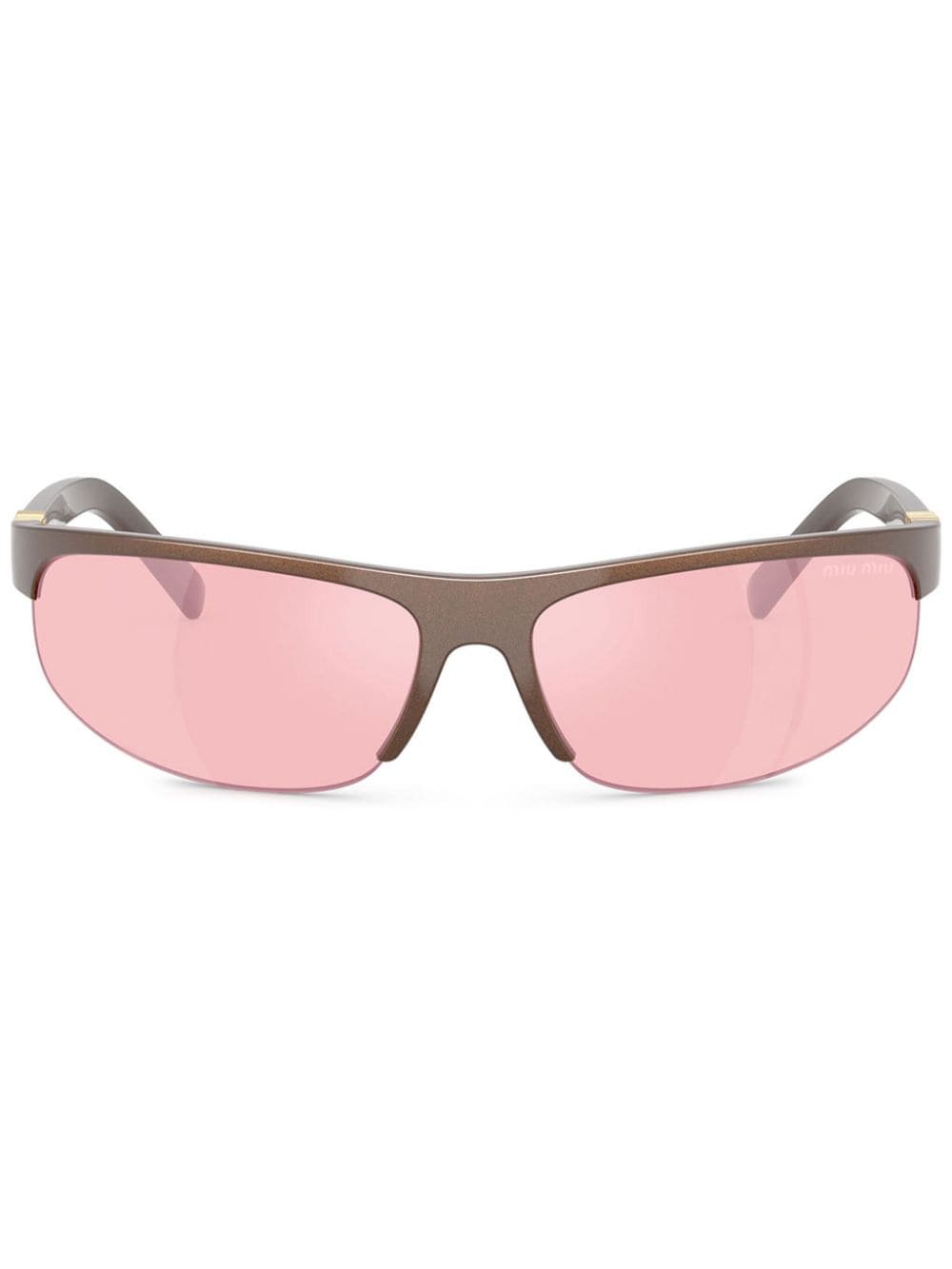 Miu Eyewear Zonnebril met ovalen montuur Bruin