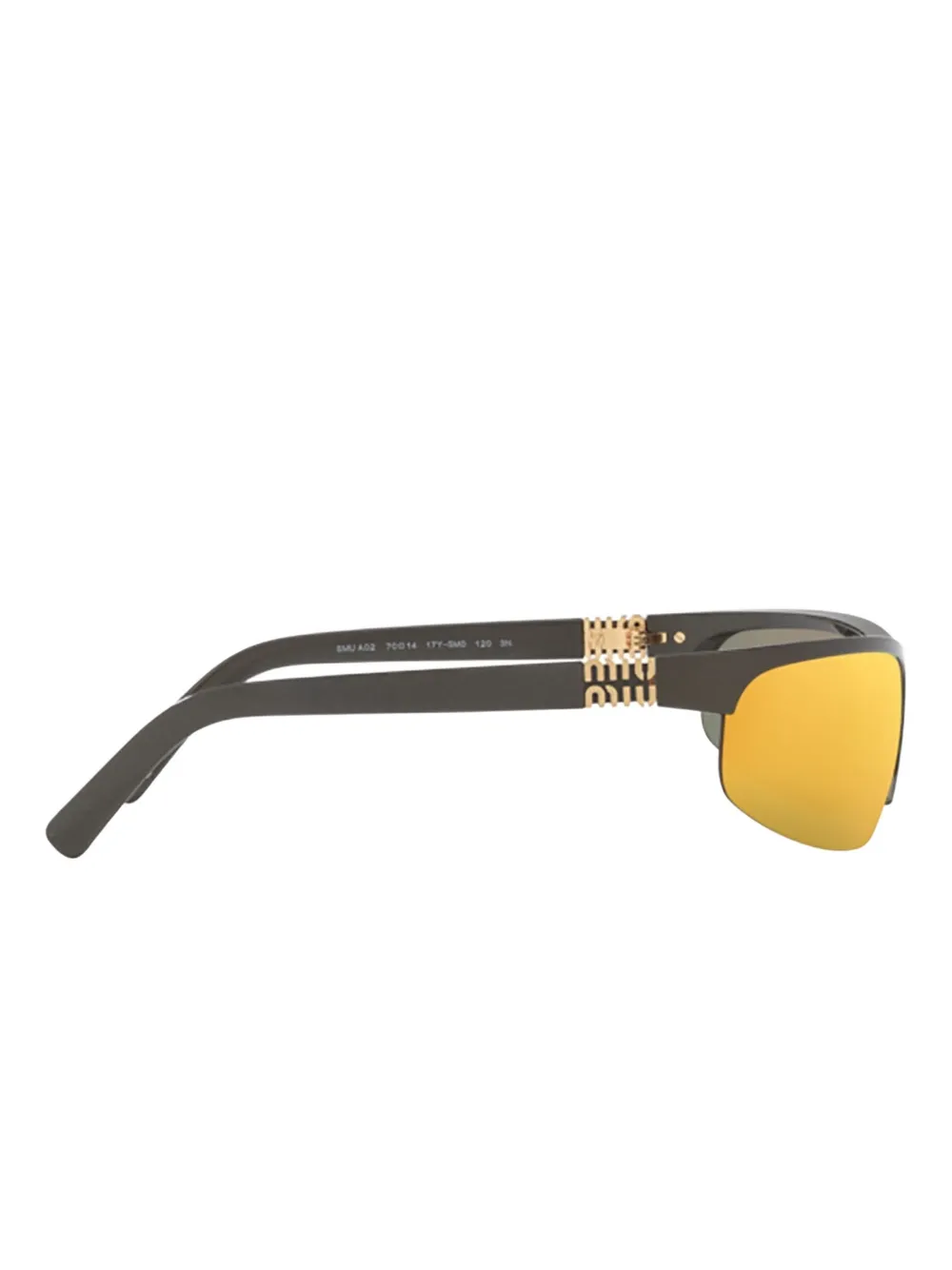 Miu Eyewear metal-detail shield sunglasses Zwart