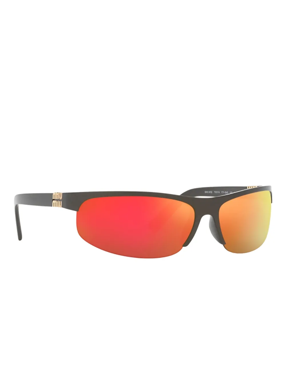 Miu Eyewear metal-detail shield sunglasses Zwart