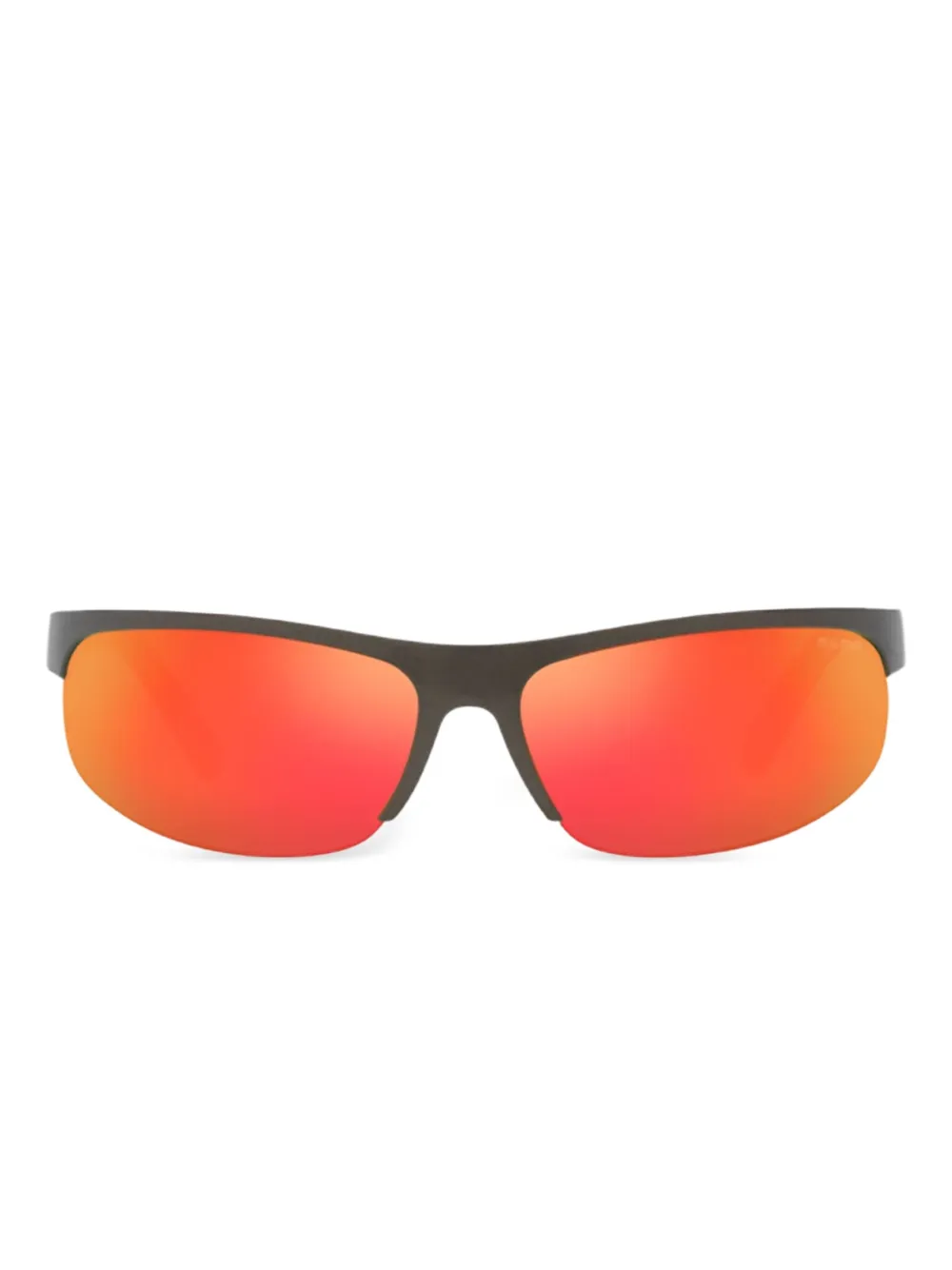 Miu Eyewear metal-detail shield sunglasses Zwart