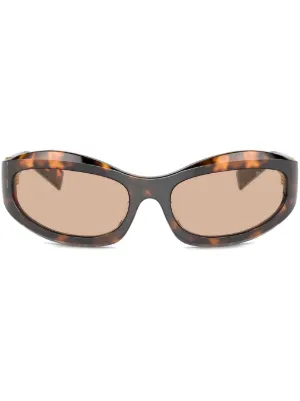 Miu Miu Eyewear ロゴ サングラス | ブラウン | FARFETCH JP