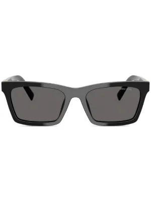 Miu Miu スクエアフレームサングラス 黒 Miu Miu Eyewear スクエアフレーム サングラス | ブラック | FARFETCH JP
