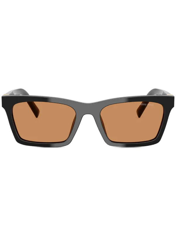 miu miu ブラック スクエアフレーム サングラス Miu Miu Eyewear スクエアフレーム サングラス | ブラック | FARFETCH JP