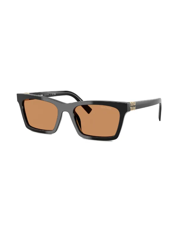 Miu Miu Eyewear スクエアフレーム サングラス | ブラック | FARFETCH JP