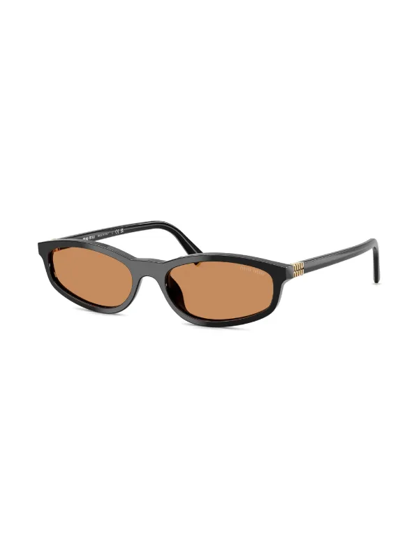 Miu Miu Eyewear oval-frame Sunglasses | Black | FARFETCH ZA