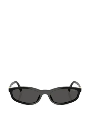 Miu Miu Eyewear logo-lettering Sunglasses | Black | FARFETCH