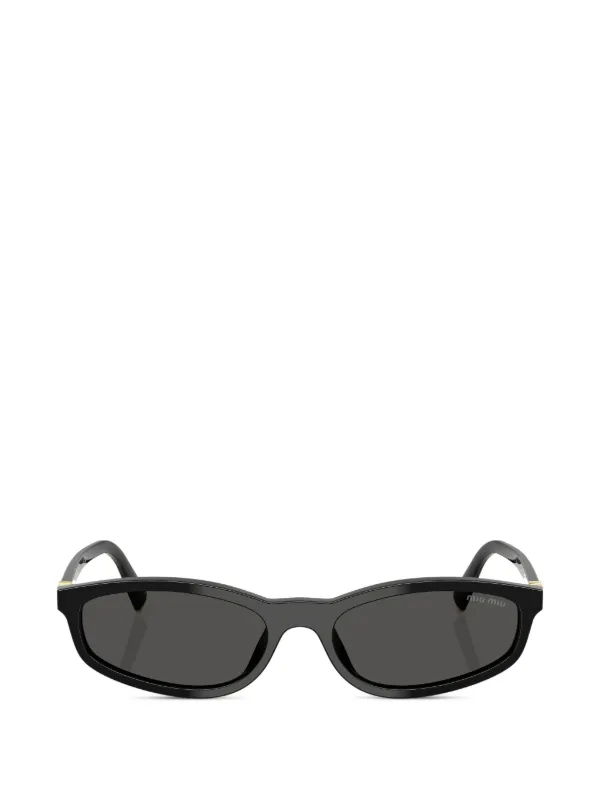 Miu Miu Eyewear Óculos De Sol Oval | Preto | FARFETCH BR