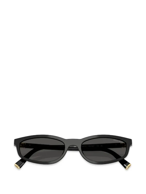 Miu Miu Eyewear オーバルフレーム サングラス | ブラック | FARFETCH JP