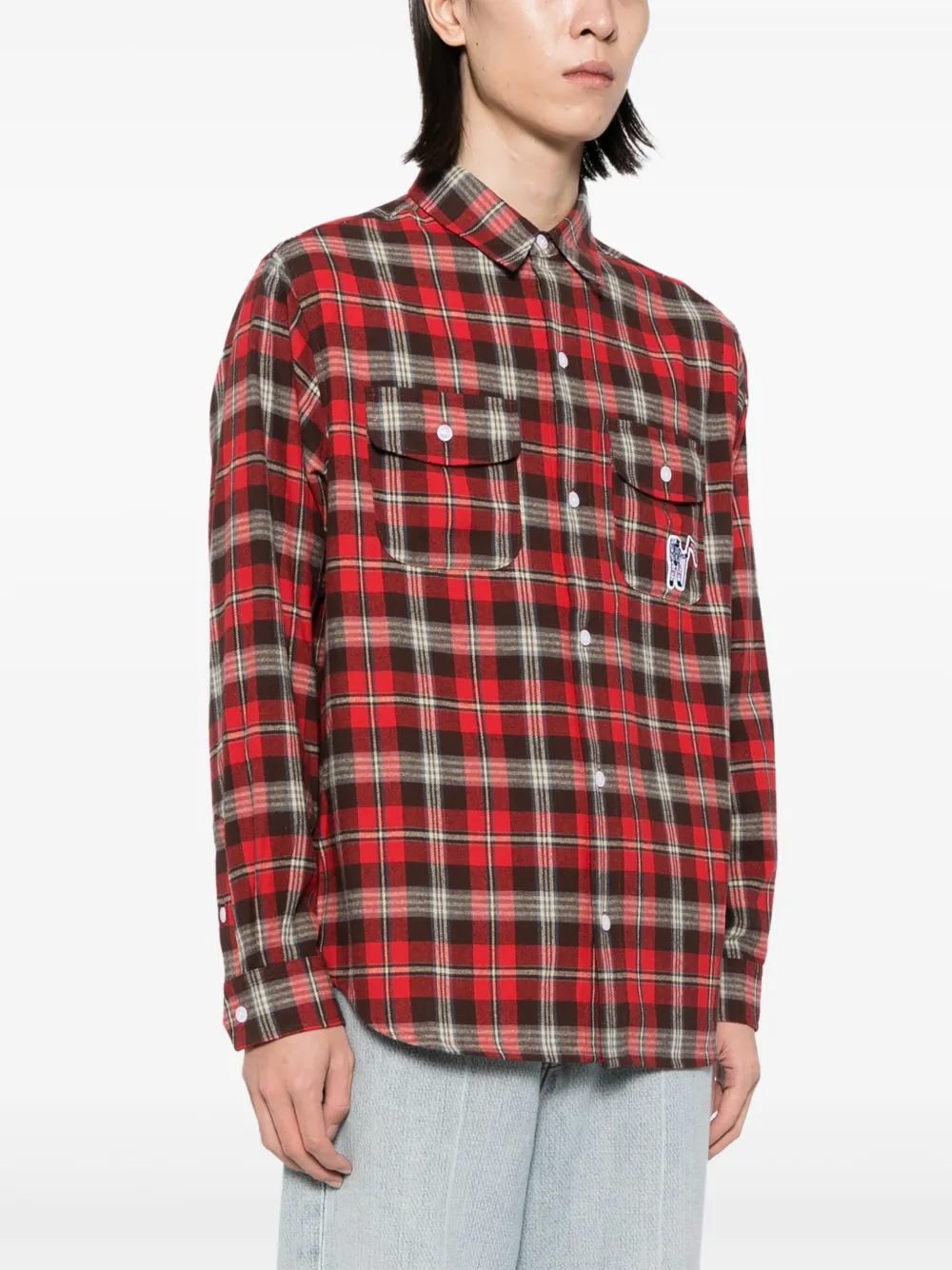 Billionaire Boys Club Geruit overhemd met logoprint Rood