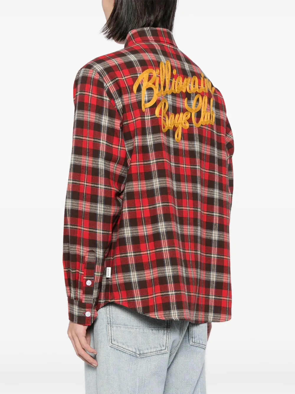 Billionaire Boys Club Geruit overhemd met logoprint Rood