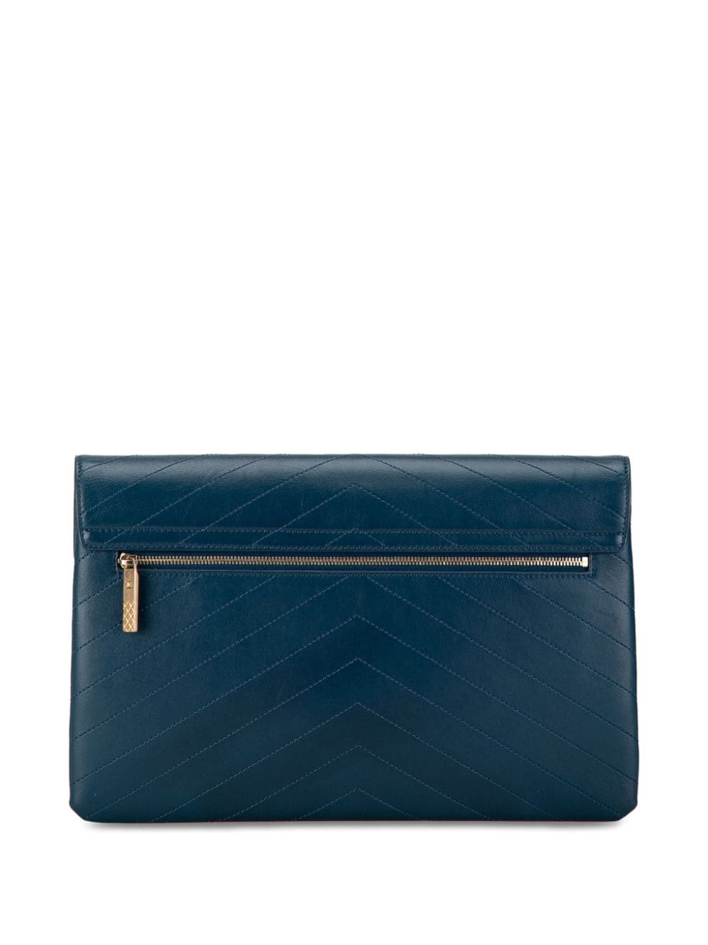 CHANEL Pre-Owned 2018 CC Chevron Calfskin Envelope clutch bag - Blauw