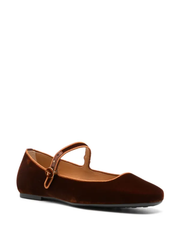 Tod's ベロア フラットシューズ | ブラウン | FARFETCH JP