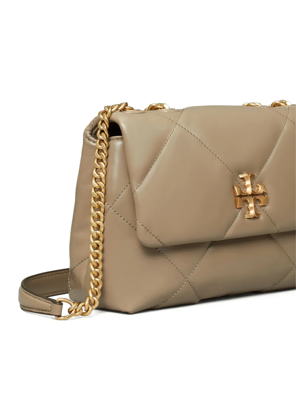 Tory Burch Kleine Kira diamantvormig gevoerde verstelbare schoudertas Beige