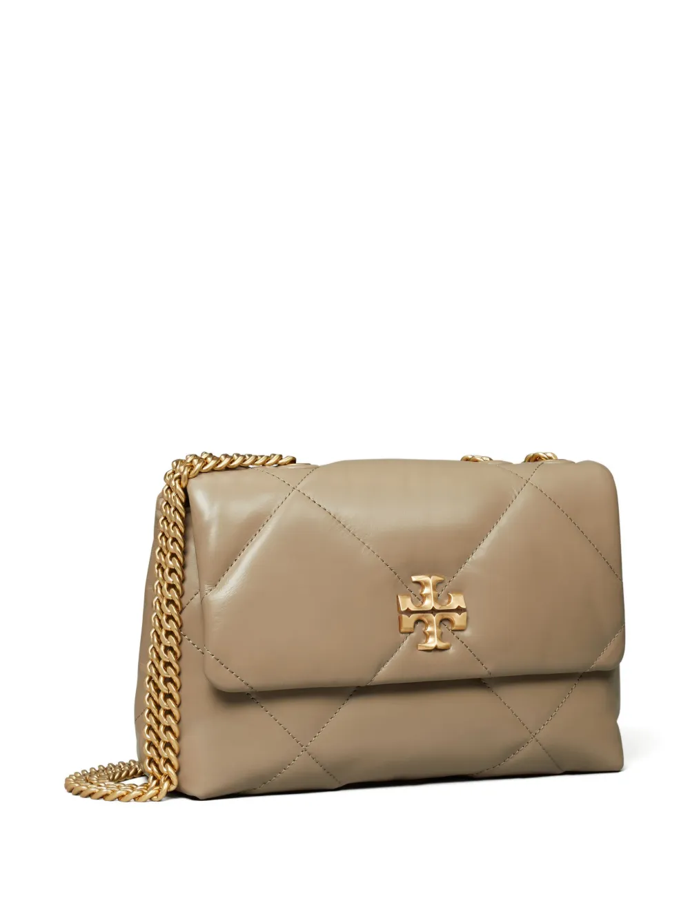 Tory Burch Kleine Kira diamantvormig gevoerde verstelbare schoudertas Beige