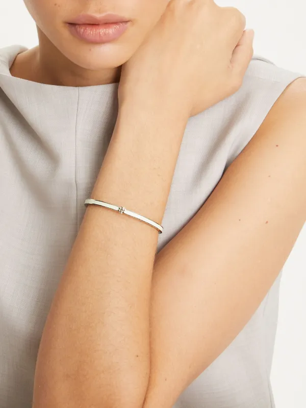 Tory Burch Kira thin enamel bracelet women 18kt Gold Plated Brass Enamel L Blue