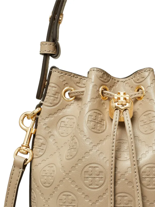 T monogram leather bucket bag on sale
