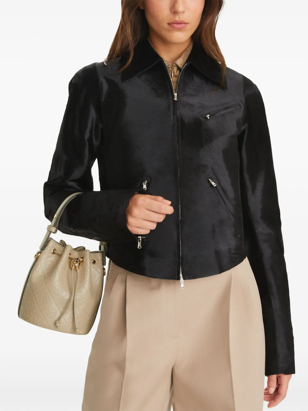 Tory Burch Tas met monogram Beige