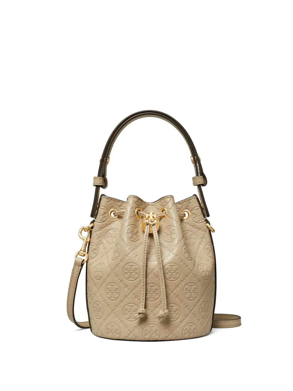 Tory Burch mini T Monogram leather bucket bag women Leather One Size Neutrals