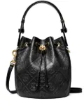 Tory Burch mini monogram-embossed bucket bag - Black