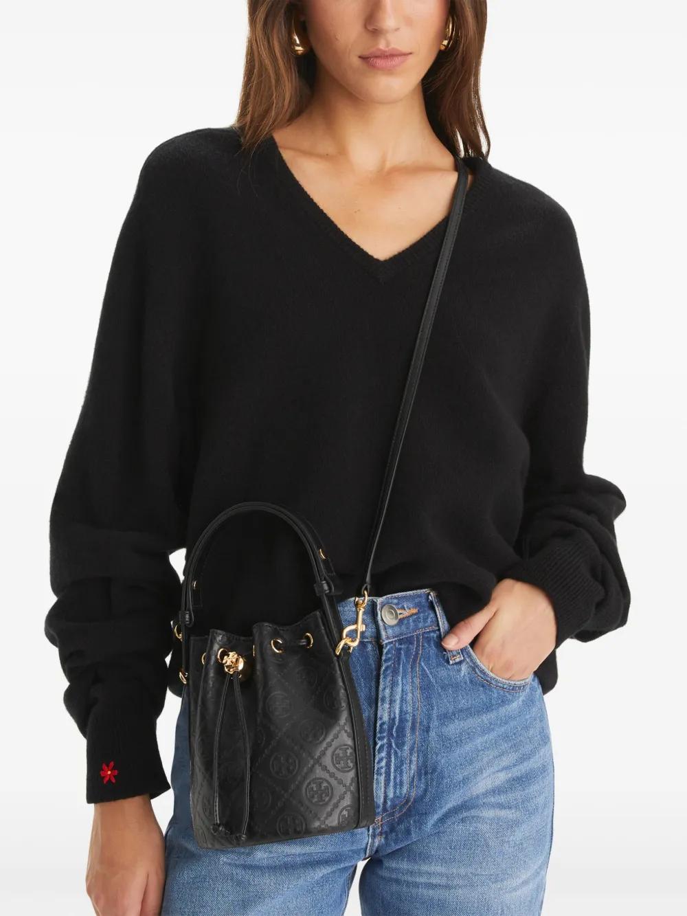 Tory Burch mini monogram-embossed bucket bag | Image 2