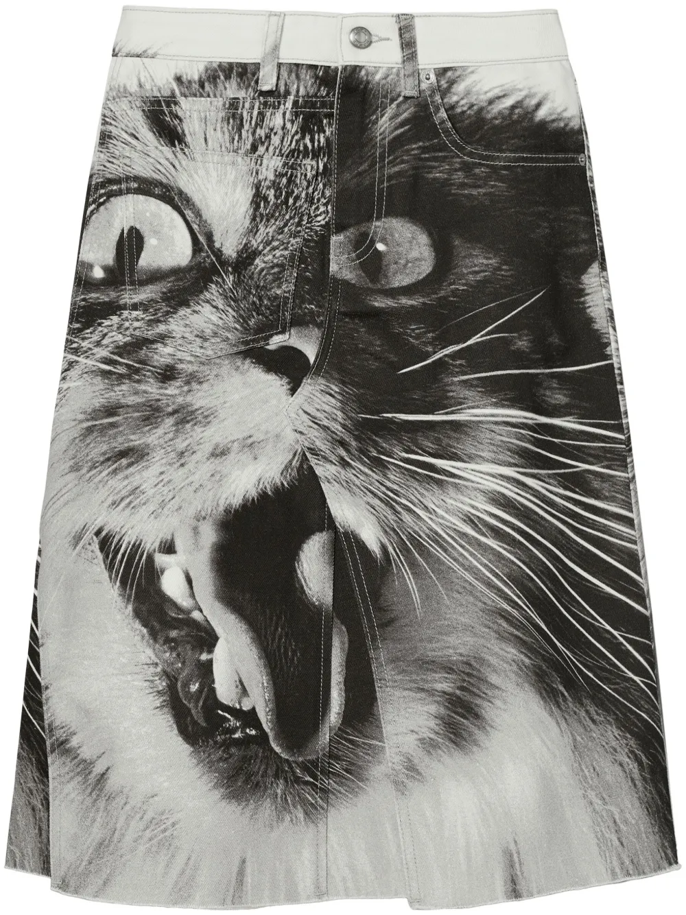 Tory Burch cat-print denim skirt Women
