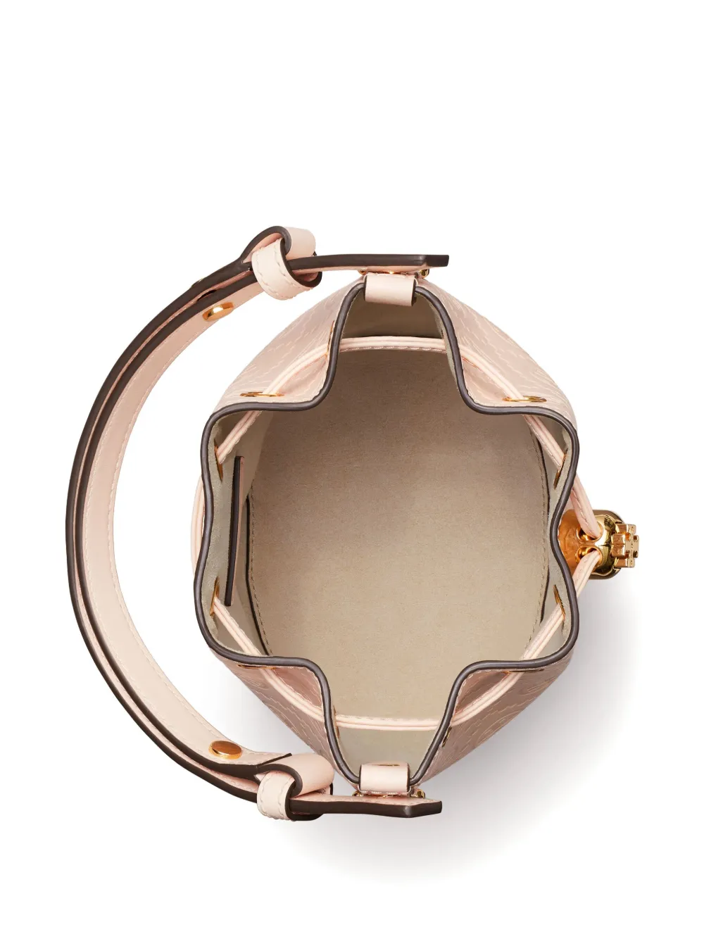 Tory Burch Mini monogram-embossed Bucket Bag | Pink | FARFETCH