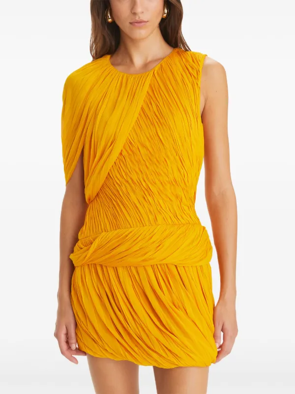 Tory Burch Goddess Sheer Dress Yellow FARFETCH CA