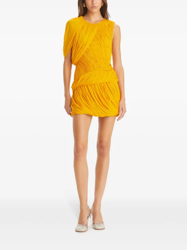 Tory Burch Goddess Sheer Dress Yellow FARFETCH CA