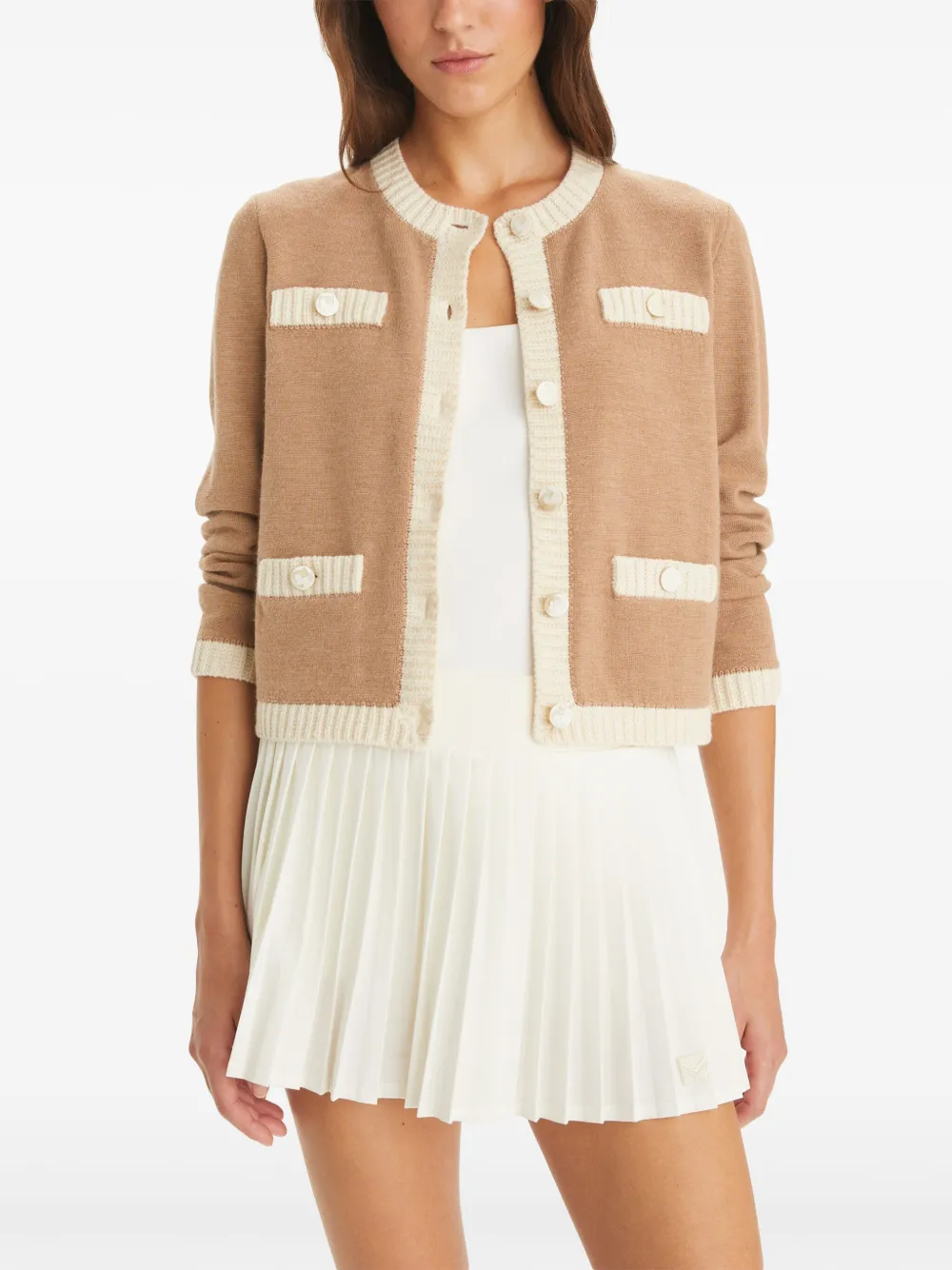 Tory Burch Kendra chunky wollen vest Beige