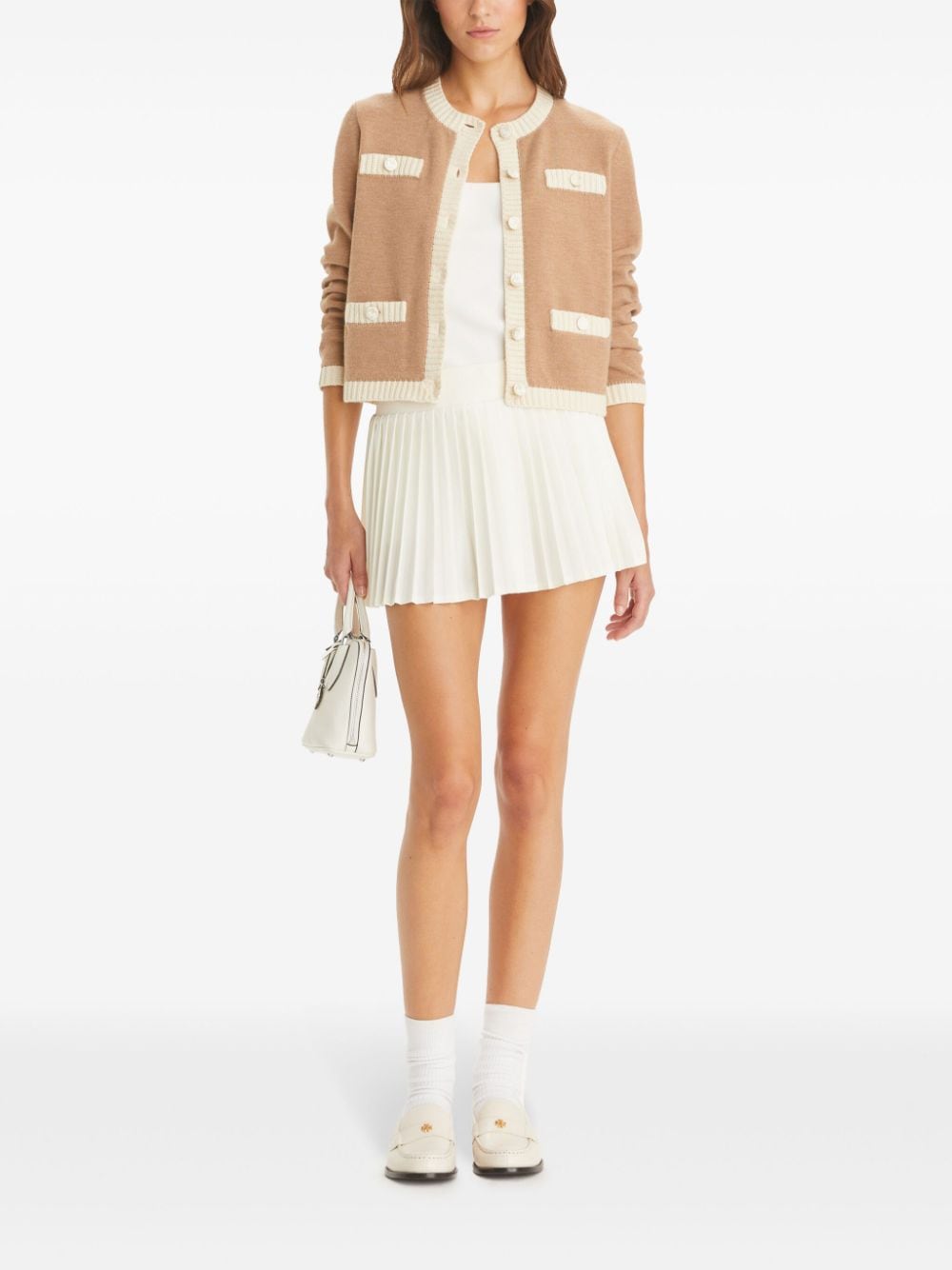 Shop Tory Burch Kendra Cardigan In Nude