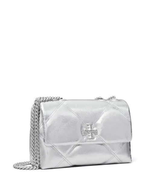 Tory Burch small Kira metallic diamond-quilted convertible shoulder bag 158772040 - 3